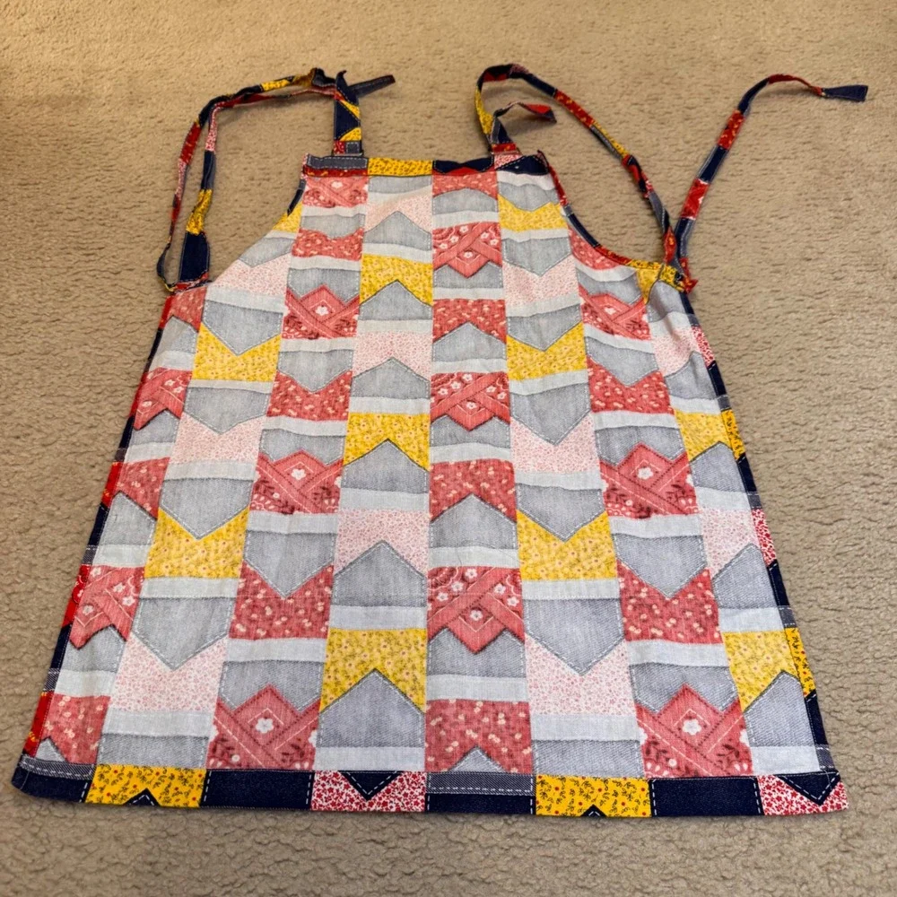 Americana Patchwork Cottagecore Rustic Farmhouse Kitchen Garden Apron Adjustable